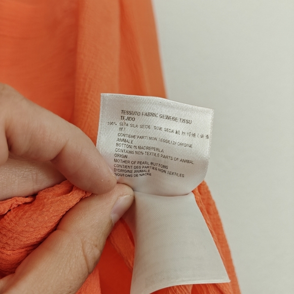Stella McCartney 100% Silk Long Sleeve Button Up Light Weight Blouse Size 42, M - Picture 8 of 10
